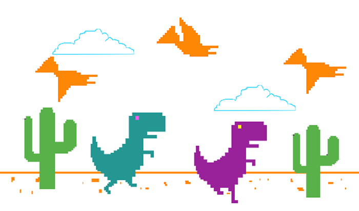Play 2 Player Dino Run Online