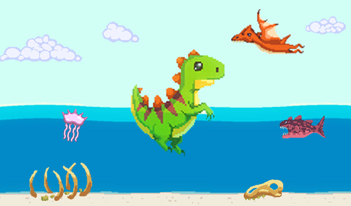 Play Dino Swim Online