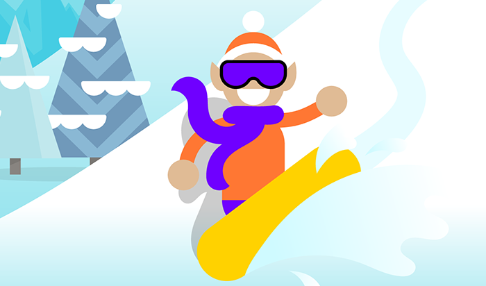 Play Google Elf Snowboard Online