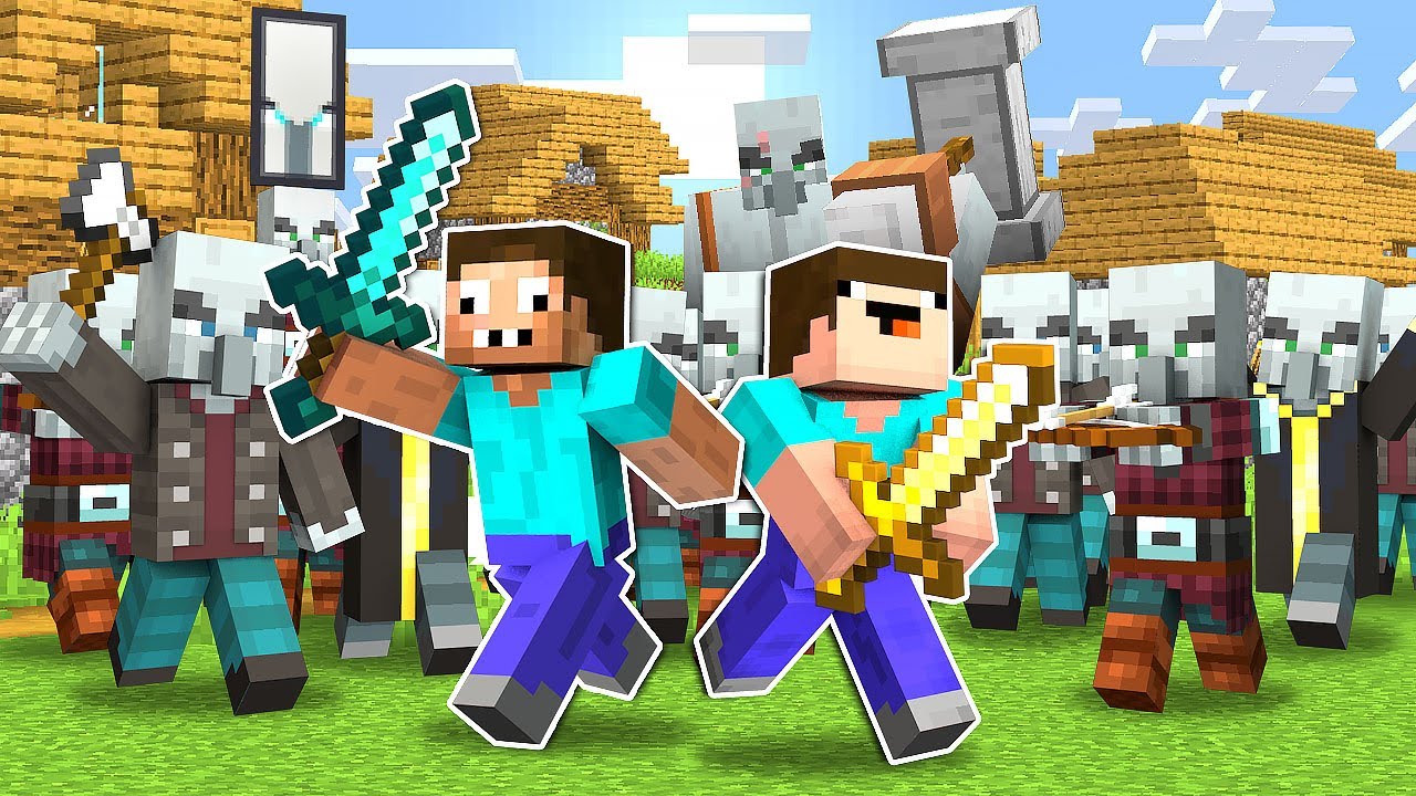 Play Noob defends the village Online