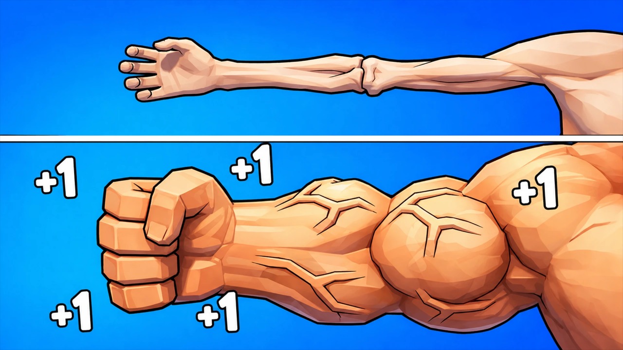 Obby: Pump Up Your Muscles! 1 per second免费在线玩