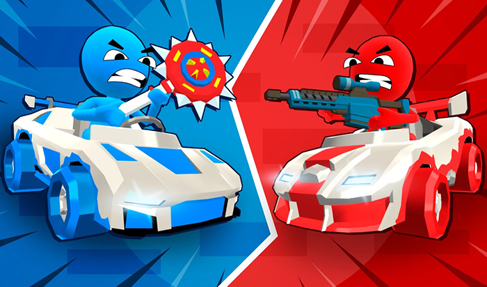 红蓝人赛车四人版免费在线玩